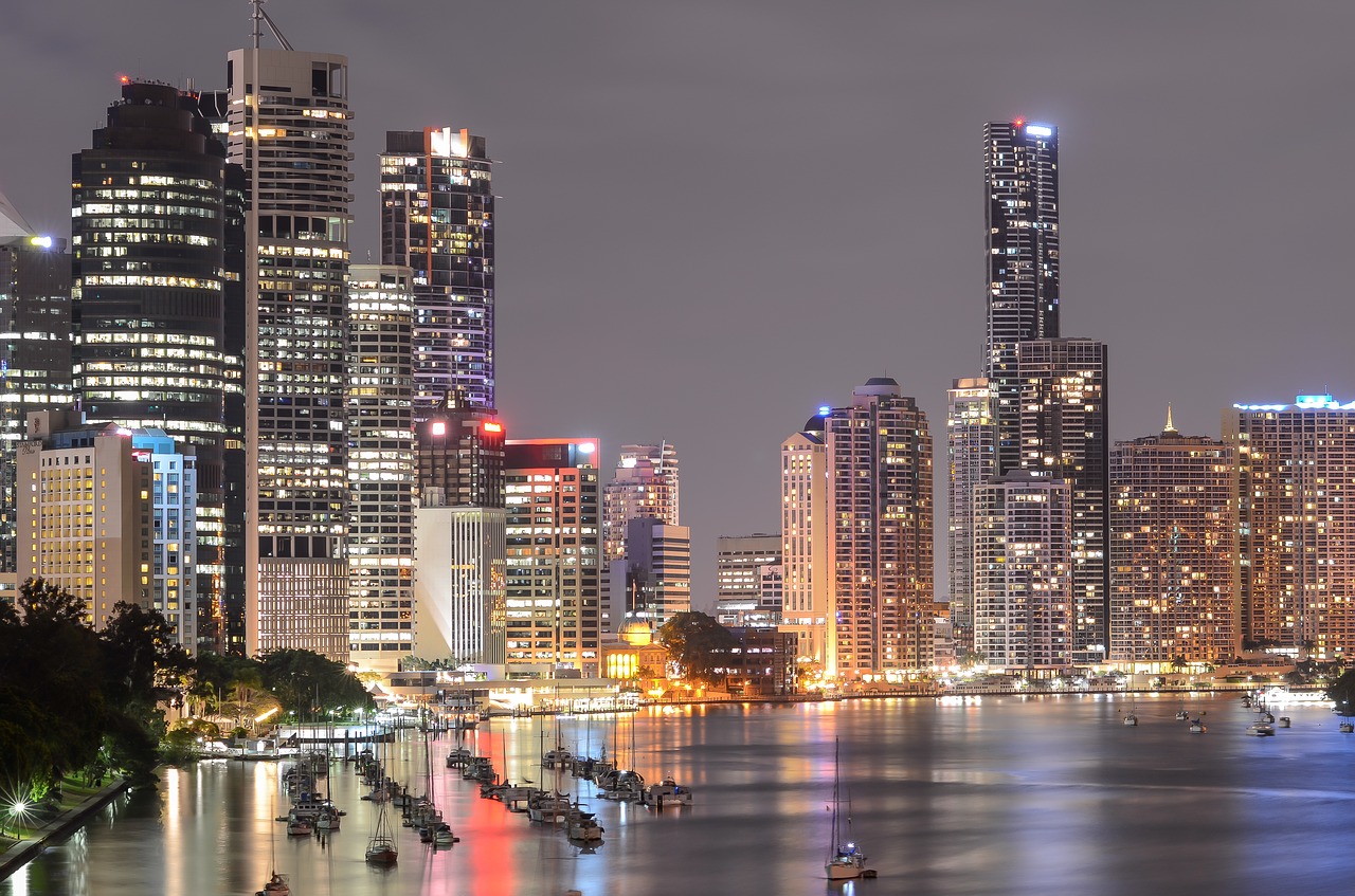 A view of the Brisbane skyline from South Bank, illustrating the modern landscape for vape users.