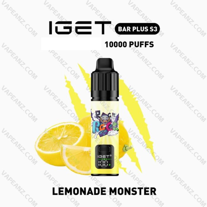 iget vape flavours nz IGET BAR PLUS S3 KIT - Lemonade Monster