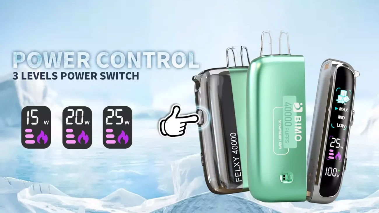 Adjustable wattage settings on the BIMO FELXY 40000 device