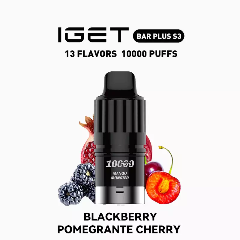 blackberry pomegrante cherry IGET BAR PLUS S3 POD - Blackberry Pomegranate Cherry - Image 1